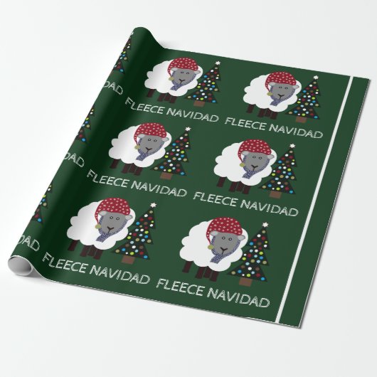 Fleece Navidad, spanischer Stil Weihnachten Geschenkpapier (Ungerollt)