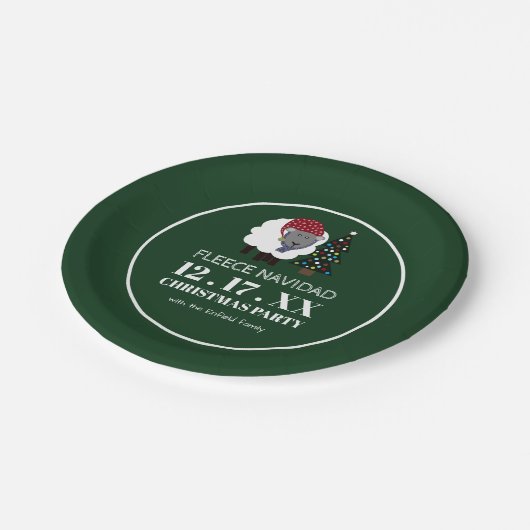 Fleece Navidad, spanischer Stil Weihnachten Pappteller (Schrägansicht)