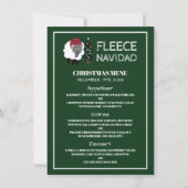 Fleece Navidad, Spanisches Weihnachtsmenü Einladung (Vorderseite)