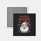 Fleece Navidad Ugly Sweater Funny Christmas Sheep Magnet (Vorderseite/Rückseite)
