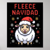 Fleece Navidad Ugly Sweater Funny Christmas Sheep Poster (Vorne)