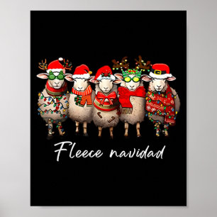 Fleece Navidad Weihnachten Spanische Schafe Santa Poster