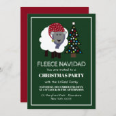 Fleece Navidad, Weihnachts-Einladung im spanischen Ankündigung (Vorne/Hinten)