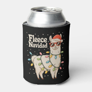 Fleece Navidad Weihnachts-Lama Xmas Lichter Dosenkühler