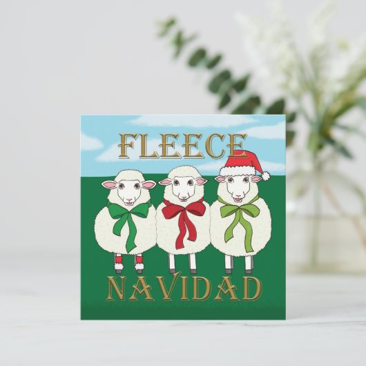 Fleece Navidad - Weihnachtskarte (Stehend Vorderseite)