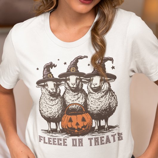 Fleece or Treats Sheep Halloween Tri-Blend Shirt