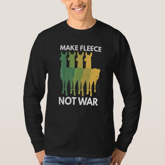 Fleece statt Krieg für einen Lama T-Shirt (Vorderseite)