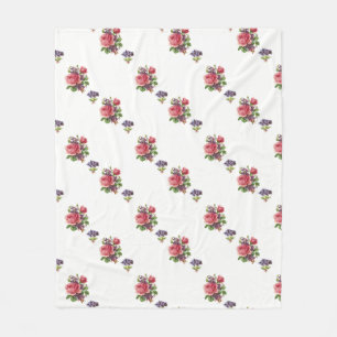 Fleece-umfassendes rosa Rosen-und Veilchen-Muster Fleecedecke
