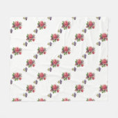 Fleece-umfassendes rosa Rosen-und Veilchen-Muster Fleecedecke (Vorderseite (Horizontal))