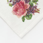 Fleece-umfassendes rosa Rosen-und Veilchen-Muster Fleecedecke (Ecke)