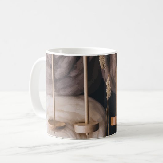 Fleece- und Drop-Spindeln Kaffeetasse (Vorderseite Links)