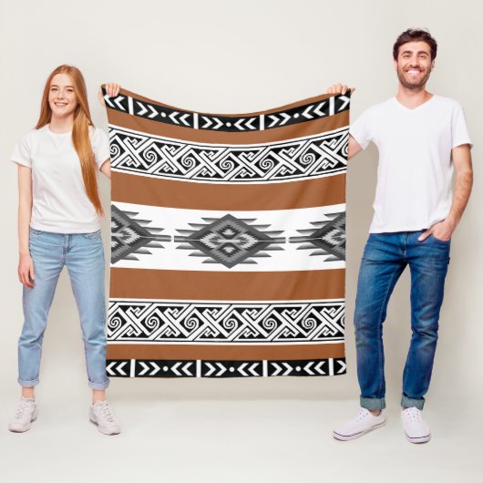 Fleece-Werbespot mit Aztec-Muster in Gold Fleecedecke (Beispiel)