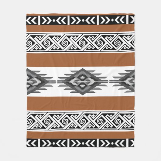 Fleece-Werbespot mit Aztec-Muster in Gold Fleecedecke (Vorderseite)
