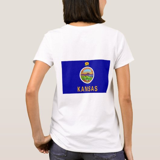 Fleece Zip Jogger Fahne von Kansas, USA T-Shirt (Rückseite)