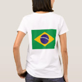 Fleece Zip Jogger mit brasilianischer Flagge T-Shirt (Rückseite)