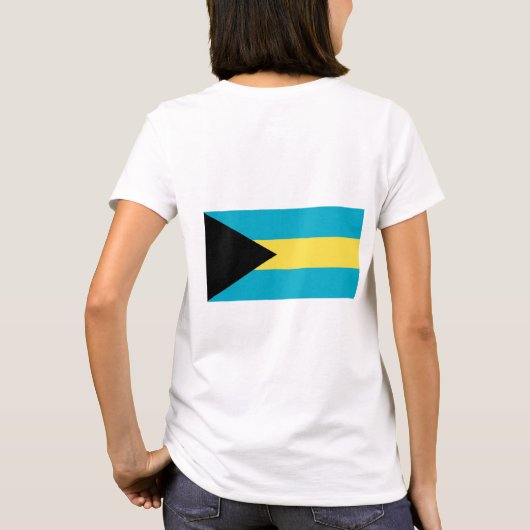 Fleece Zip Jogger mit Flagge Bahamas T-Shirt (Rückseite)