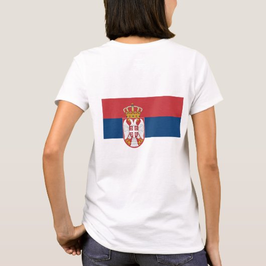 Fleece Zip Jogger mit serbischer Flagge T-Shirt (Rückseite)