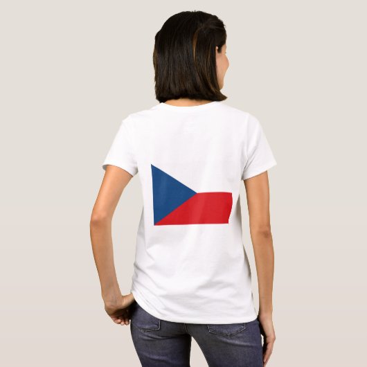 Fleece Zip Jogger mit tschechischer Fahne T-Shirt (Schwarz voll)