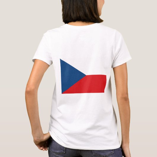 Fleece Zip Jogger mit tschechischer Fahne T-Shirt (Rückseite)