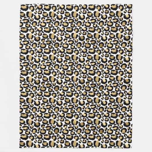 Fleecedecke aus Gold, Weiß und Schwarz (Vorderseite)