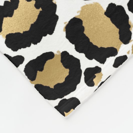 Fleecedecke aus Gold, Weiß und Schwarz (Ecke)