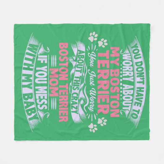Fleecedecke "Boston Terrier". (Vorderseite (Horizontal))