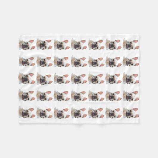 Fleecedecke der französischen Bulldogge (Vorderseite (Horizontal))