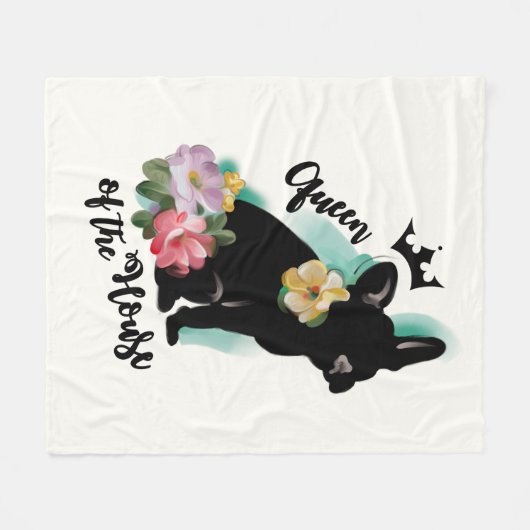 Fleecedecke | der französischen Bulldogge MEDIUM (Vorderseite (Horizontal))