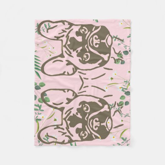 Fleecedecke französische Bulldogge (Vorderseite)