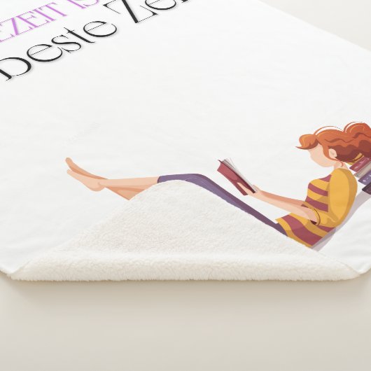 Fleecedecke für Buchliebhaberinnen – "Lesezeit" Sherpadecke (3/4)