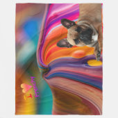 Fleecedecke gross französische Bulldogge  (Vorderseite)