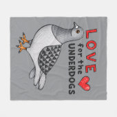 Fleecedecke "Love For The Underdogs" mit Taube (Vorderseite (Horizontal))