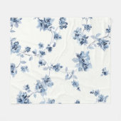 Fleecedecke mit blauem Blumem-Print (Vorderseite (Horizontal))
