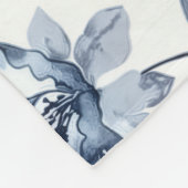 Fleecedecke mit blauem Blumem-Print (Ecke)