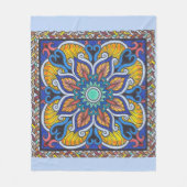 Fleecedecke mit blauem "holländischem Kachel" mand (Vorderseite)