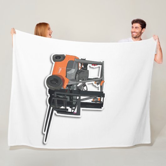 Fleecedecke mit Gabelstapler- Design (Beispiel)
