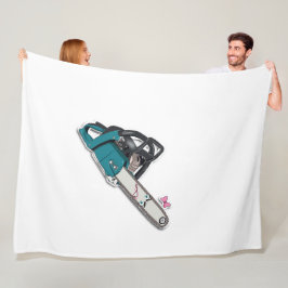 Fleecedecke mit Kettensägen-Desig