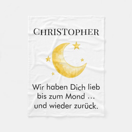 Fleecedecke mit Name individuell (Vorderseite)