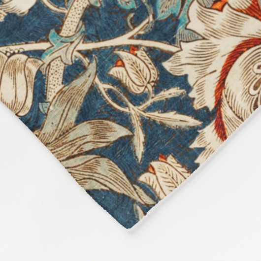 Fleecedecken: WILLIAM MORRIS : HONEYSUCKLE Fleecedecke (Ecke)