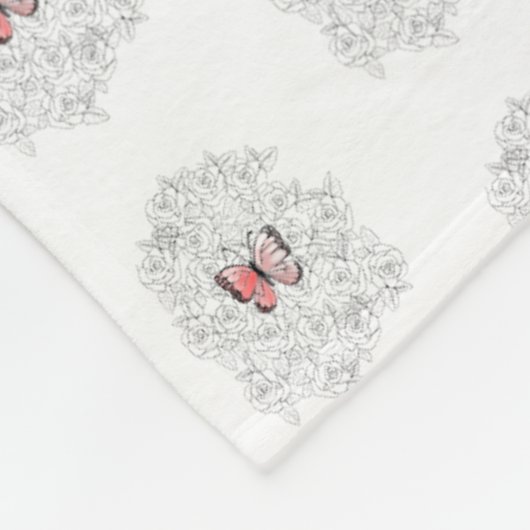 Fleeceflocken mit Rose Fleecedecke (Ecke)