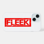 Fleek-Briefmarke iPhone 15 Hülle (Rückseite (Horizontal))