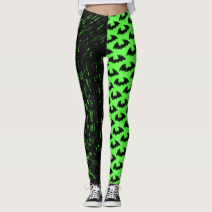 Fleet & Black Lineart - Grüne Leggings