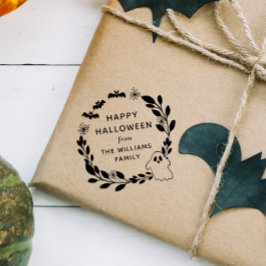 Fleet & Ghost Wreath Happy Halloween Gummistempel
