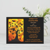 Fleet & Owls in Tree Elegantes Halloween Hochzeit Einladung (Stehend Vorderseite)