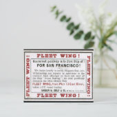 Fleet Wing Clipper Segeln Postkarte (Stehend Vorderseite)