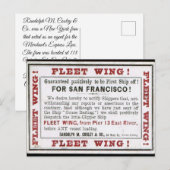 Fleet Wing Clipper Segeln Postkarte (Vorne/Hinten)