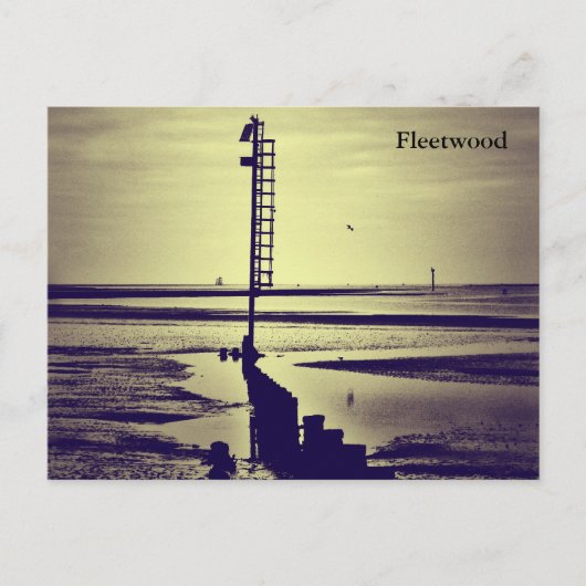 Fleetwood Beach & Wyre Light Postkarte (Vorderseite)