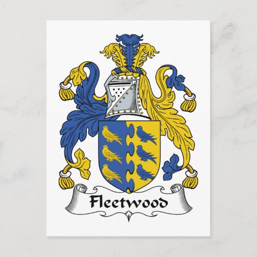 Fleetwood-Familienwappen Postkarte (Vorderseite)
