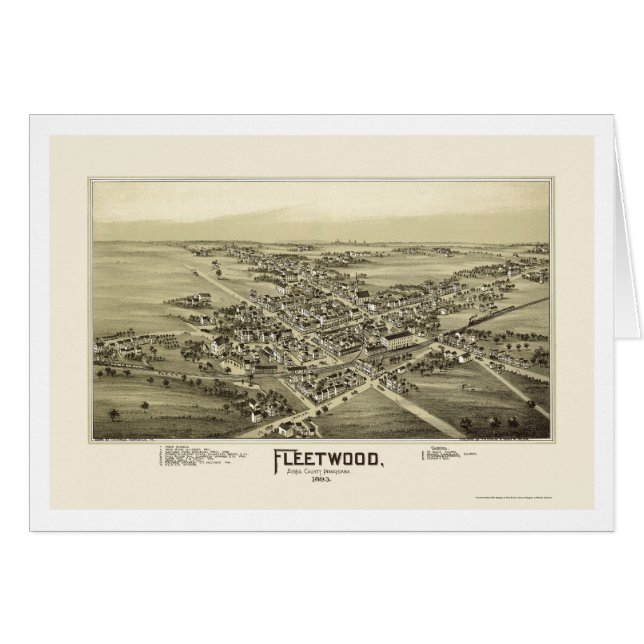 Fleetwood, panoramische Karte PAs - 1893 (Vorderseite (Horizontal))