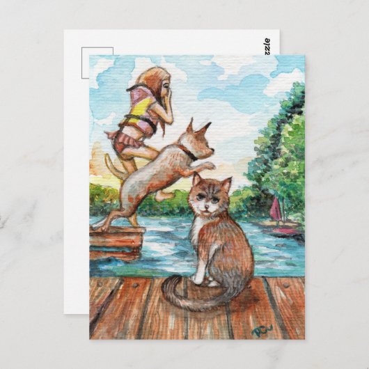 Fleisch am Hütte Dock Postkarte (Vorne/Hinten)